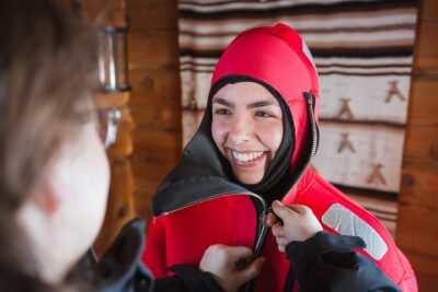 Aurora Ice Floating in Rovaniemi - Entering the Dry Suit: Warm Gear With One Big Job