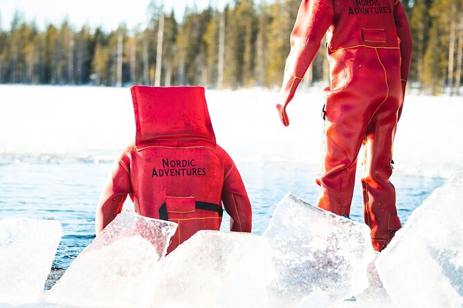 Daytime Arctic Ice-Floating in Rovaniemi, Small-Group - Wearing a Float Suit and Floating on Arctic Ice: The Real Hook