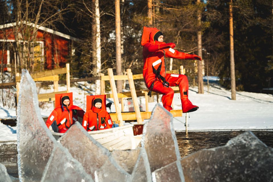 Daytime Ice Floating Rovaniemi, Frozen Lake Experience - The 3-Hour Flow: Pickup, Suit-Up, Float Time, Fire, Repeat (in a Good Way)