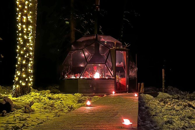 Glass Igloo Campfire Dinner under Northern Lights - Warmth Strategy for Glass Igloo Dining (So You Don’t Rush Through the Meal)