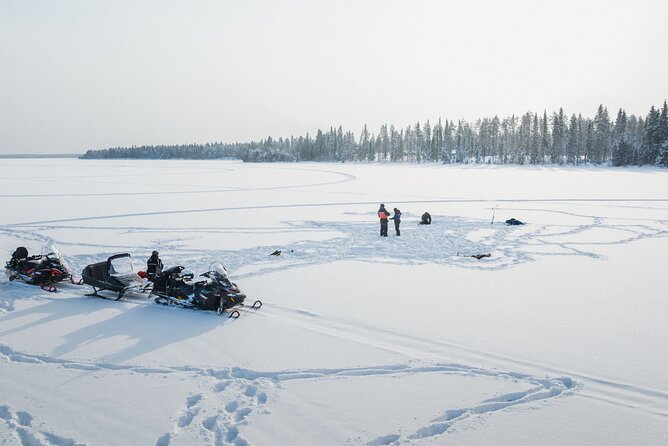 Ice Fishing and Snowmobile Safari Combo in Lapland - The Snowmobile Safari Across Forest and Frozen Lake