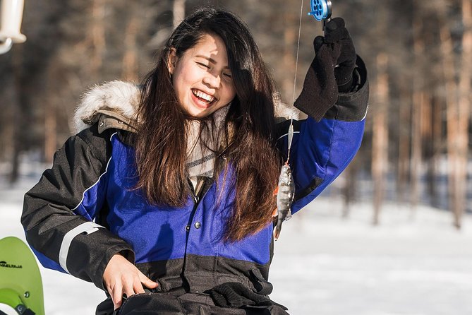 Ice Fishing Tour - The Teepee Campfire Break: Finnish Snacks, Hot Drinks, and Cooking Over Fire