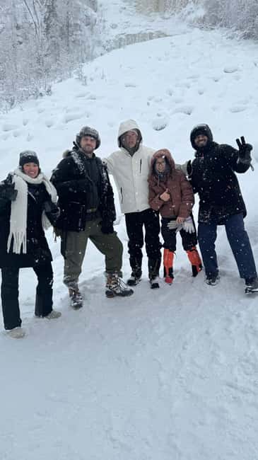 Korouoma Canyon Frozen Waterfalls Hike & Private Teepee BBQ - Rovaniemi Pickup and the Climate-Controlled Van Ride