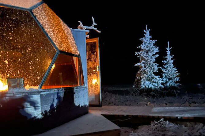 Northern Lights dinner in a Glass Igloo - The frozen-lake ride: snowmobile fun after the meal