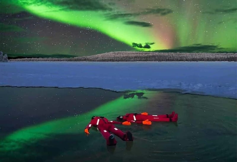 Rovaniemi: Ice Floating in Forest Lake with Aurora Borealis - What the survival suit actually does (and where you still need strategy)