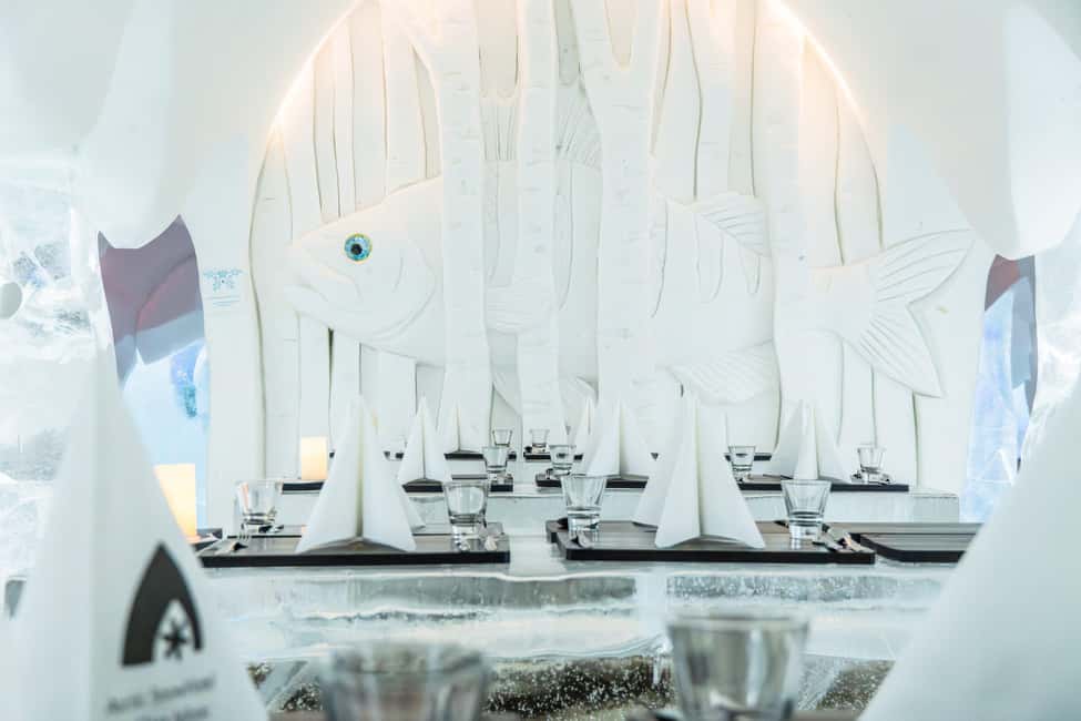Rovaniemi: Snow Hotel Tour and Ice Restaurant Dinner - Northern Lights and photos: how to time the moment