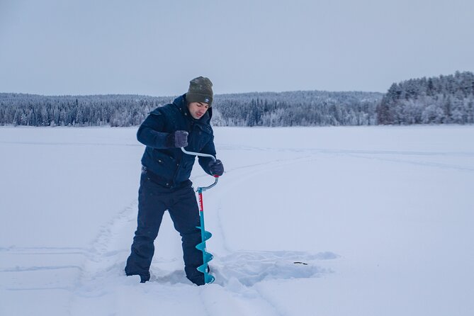 Snowshoeing Adventure with Ice-Fishing, Fire and Survival - Ice-Fishing and Cooking Your Catch Over an Open Campfire